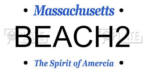 BEACH2 Massachusetts License Plate