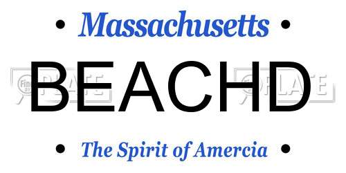 BEACHD Massachusetts License Plate