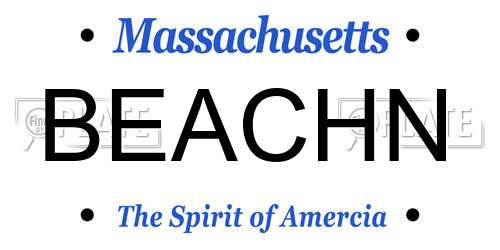 BEACHN Massachusetts License Plate