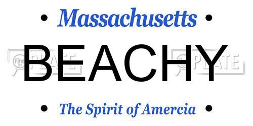 BEACHY Massachusetts License Plate