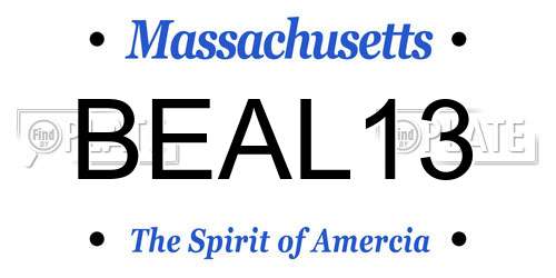 BEAL13 Massachusetts License Plate