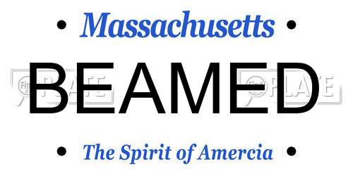 BEAMED Massachusetts License Plate