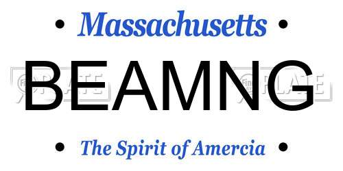 BEAMNG Massachusetts License Plate