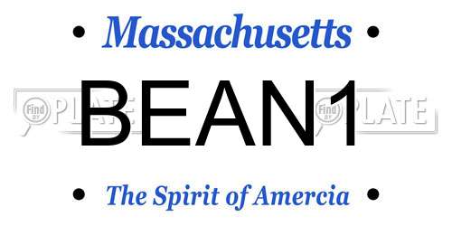 BEAN1 Massachusetts License Plate