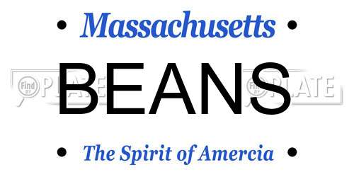 BEANS Massachusetts License Plate