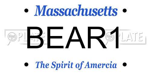 BEAR1 Massachusetts License Plate