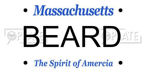BEARD Massachusetts License Plate