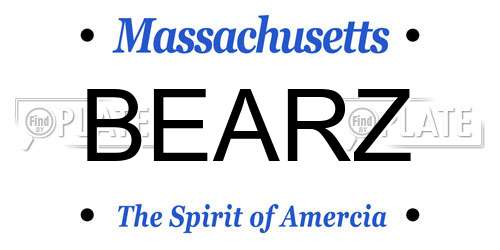 BEARZ Massachusetts License Plate