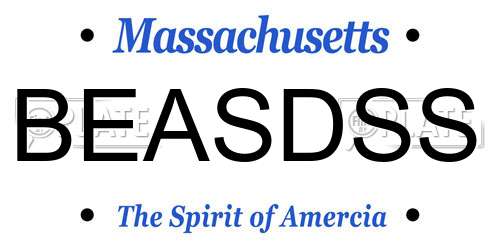 BEASDSS Massachusetts License Plate