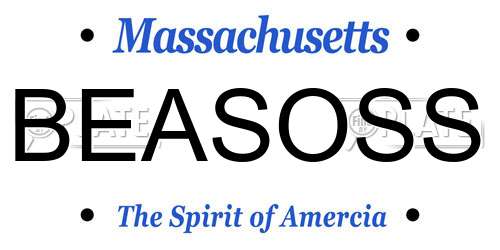 BEASOSS Massachusetts License Plate