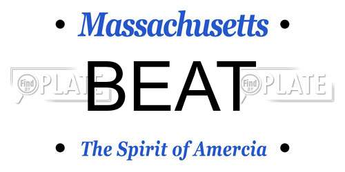 BEAT Massachusetts License Plate
