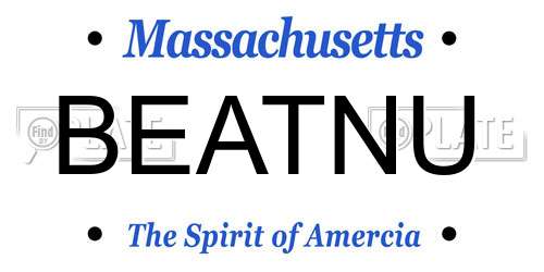 BEATNU Massachusetts License Plate