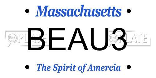 BEAU3 Massachusetts License Plate