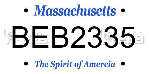 BEB2335 Massachusetts License Plate
