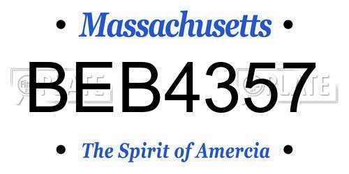 BEB4357 Massachusetts License Plate