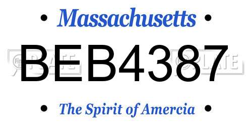 BEB4387 Massachusetts License Plate