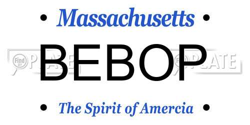 BEBOP Massachusetts License Plate