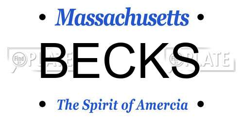 BECKS Massachusetts License Plate