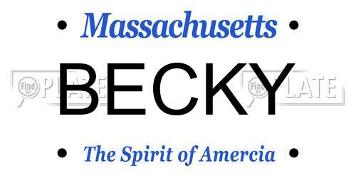 BECKY Massachusetts License Plate