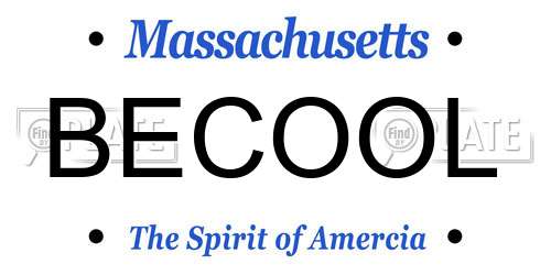 BECOOL Massachusetts License Plate