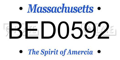 BED0592 Massachusetts License Plate
