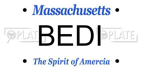 BEDI Massachusetts License Plate