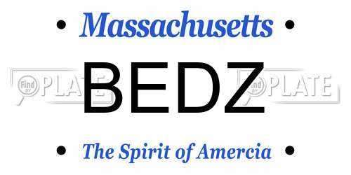 BEDZ Massachusetts License Plate