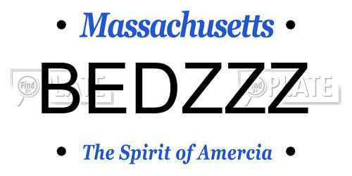 BEDZZZ Massachusetts License Plate
