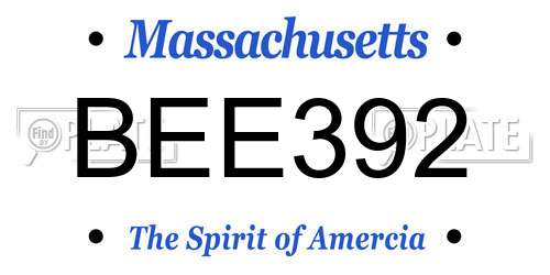 BEE392 Massachusetts License Plate
