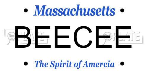 BEECEE Massachusetts License Plate