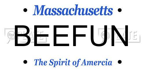 BEEFUN Massachusetts License Plate