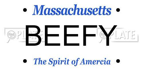 BEEFY Massachusetts License Plate
