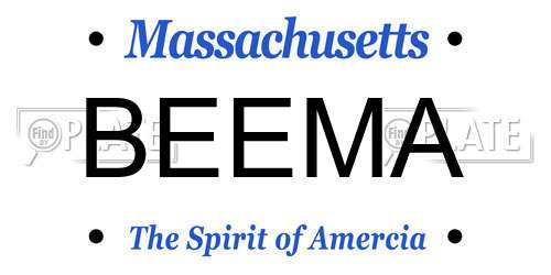 BEEMA Massachusetts License Plate