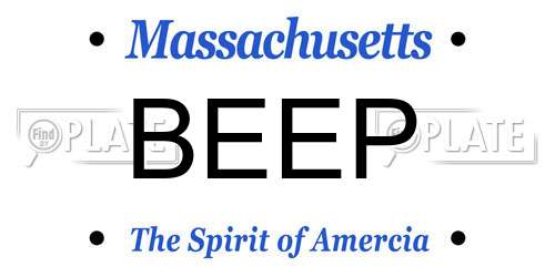 BEEP Massachusetts License Plate