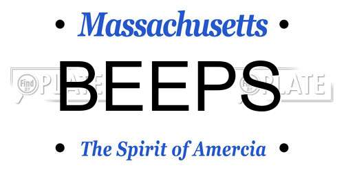 BEEPS Massachusetts License Plate