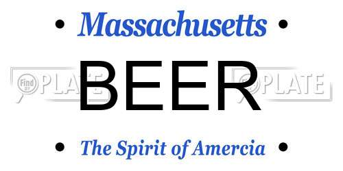 BEER Massachusetts License Plate