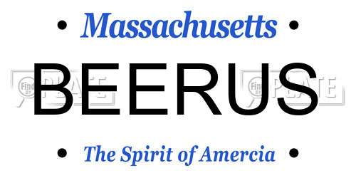 BEERUS Massachusetts License Plate