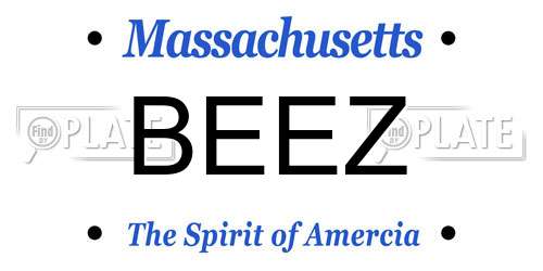 BEEZ Massachusetts License Plate