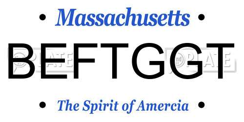 BEFTGGT Massachusetts License Plate