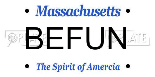 BEFUN Massachusetts License Plate