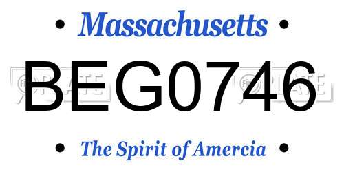 BEG0746 Massachusetts License Plate