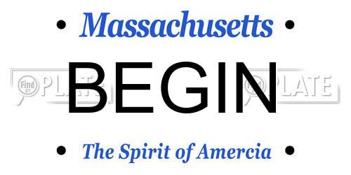 BEGIN Massachusetts License Plate