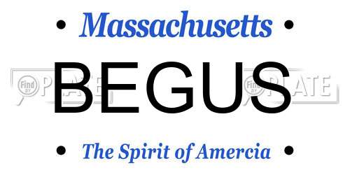 BEGUS Massachusetts License Plate