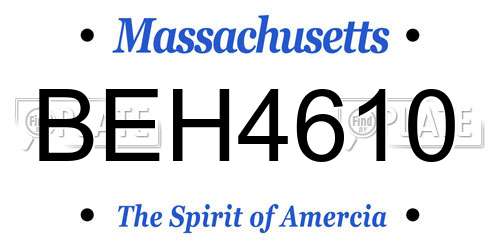 BEH4610 Massachusetts License Plate