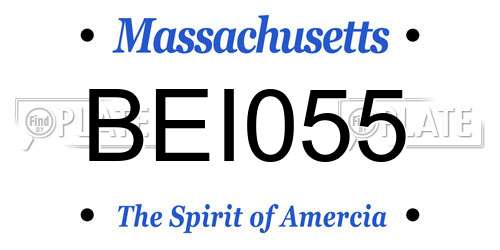 BEI055 Massachusetts License Plate