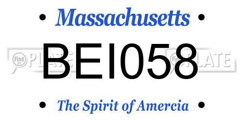 BEI058 Massachusetts License Plate