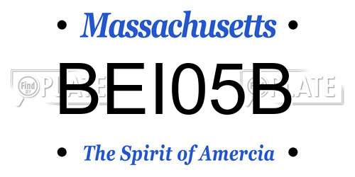 BEI05B Massachusetts License Plate