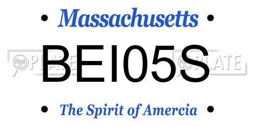BEI05S Massachusetts License Plate