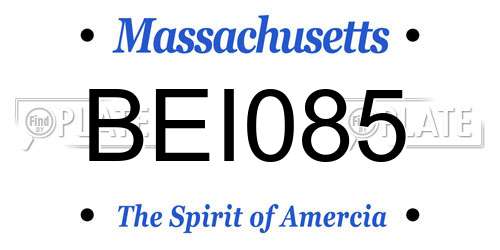 BEI085 Massachusetts License Plate