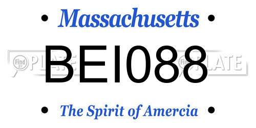 BEI088 Massachusetts License Plate